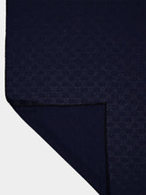 Gucci Dark Blue GG Wool Silk Pocket Square