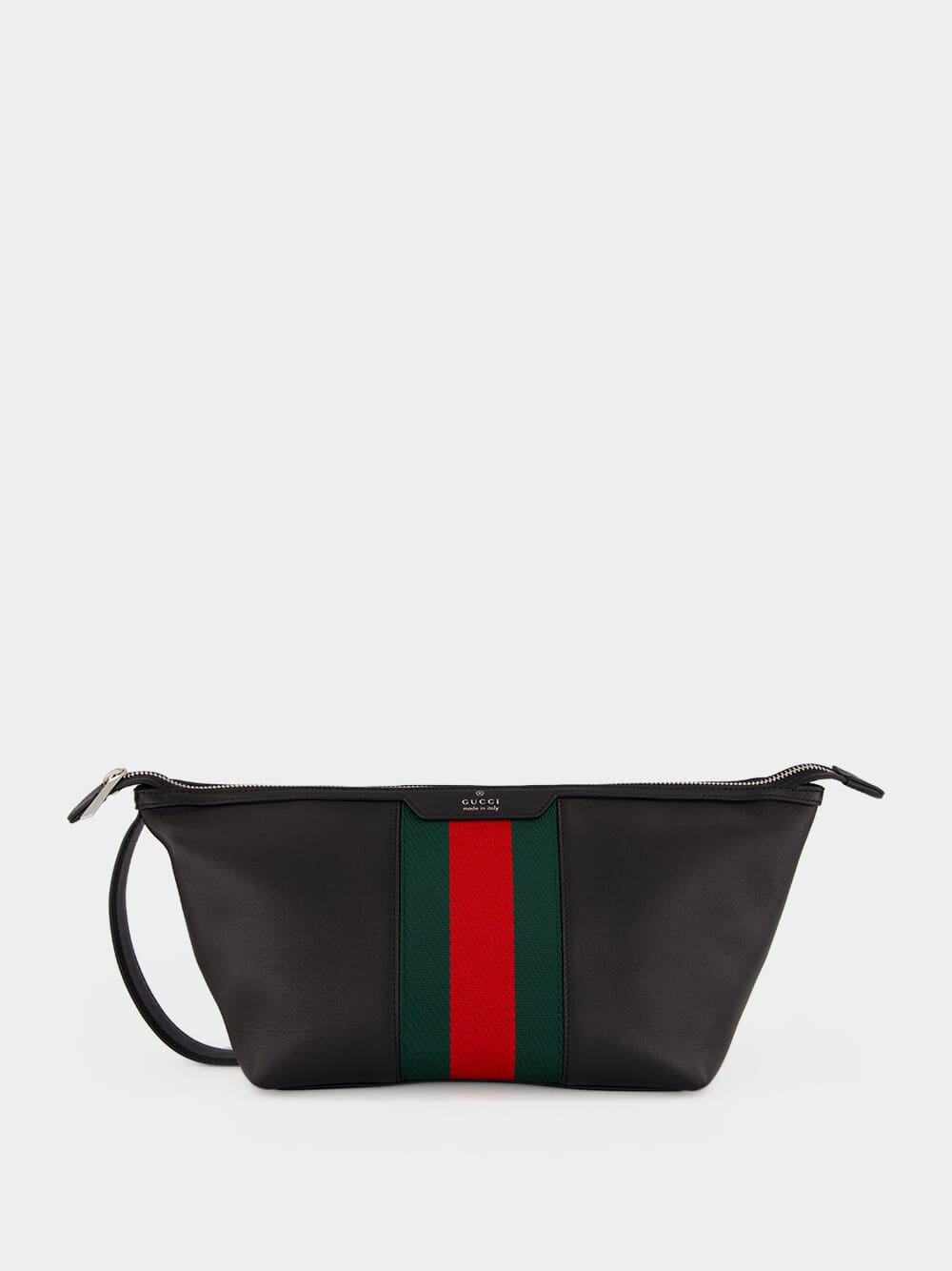 Gucci Black Leather Mega Web Toiletry Case | Fashion Clinic