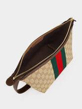 Gucci Sand and Brown Small GG Toiletry Case with Web