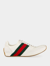 Gucci White Mesh and Suede Tempo Sneakers