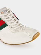 Gucci White Mesh and Suede Tempo Sneakers