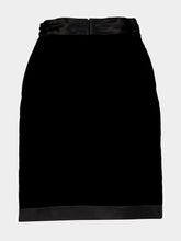 Saint Laurent Black Velvet and Satin Wrap Pencil Skirt