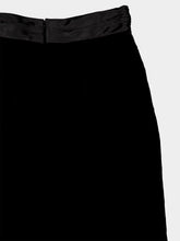 Saint Laurent Black Velvet and Satin Wrap Pencil Skirt
