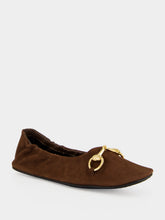 Gucci Dark Brown Nubuck Prima Ballet Flats