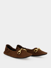 Gucci Dark Brown Nubuck Prima Ballet Flats