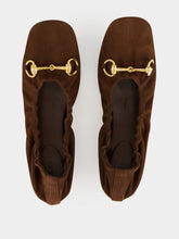 Gucci Dark Brown Nubuck Prima Ballet Flats