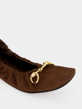 Gucci Dark Brown Nubuck Prima Ballet Flats