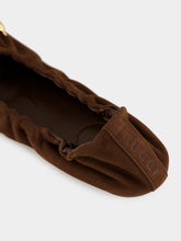 Gucci Dark Brown Nubuck Prima Ballet Flats