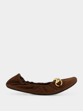 Gucci Dark Brown Nubuck Prima Ballet Flats
