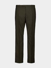 Gucci Dark Green Checked Wool Trousers