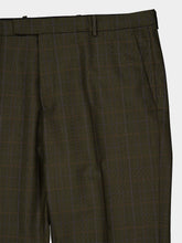 Gucci Dark Green Checked Wool Trousers