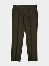 Gucci Dark Green Checked Wool Trousers