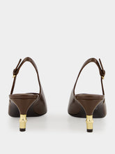 Gucci Dark Brown Leather Castello Slingback Pumps
