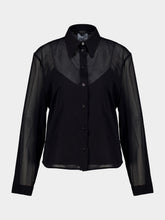 Gucci Black Silk Stretch Chiffon Shirt