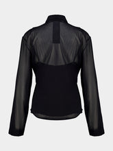 Gucci Black Silk Stretch Chiffon Shirt