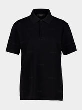 Gucci Black Wool Silk Jacquard Polo Shirt