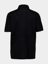 Gucci Black Wool Silk Jacquard Polo Shirt