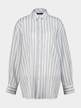 Gucci White and Light Blue Silk Jacquard Shirt