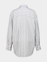 Gucci White and Light Blue Silk Jacquard Shirt
