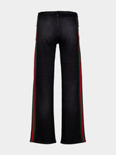 Gucci Black Flared Denim Jeans with Web