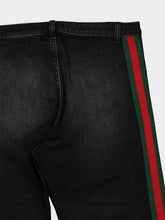 Gucci Black Flared Denim Jeans with Web