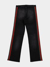 Gucci Black Flared Denim Jeans with Web