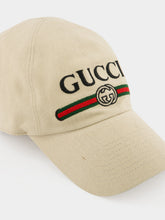 Gucci Ivory Cotton Embroidered Baseball Cap