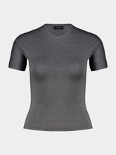 Gucci Grey Silk Jersey T-Shirt with Embroidery