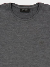 Gucci Grey Silk Jersey T-Shirt with Embroidery