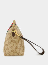 Gucci Sand and Brown Small GG Pouch with Web