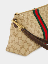 Gucci Sand and Brown Small GG Pouch with Web
