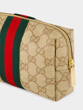 Gucci Sand and Brown GG Cosmetic Case with Web