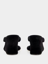 Balenciaga Black Gaeta 90 Velvet Wedge Thong Sandals