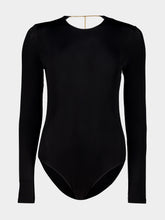 Saint Laurent Black Cassandre Backless Jersey Bodysuit