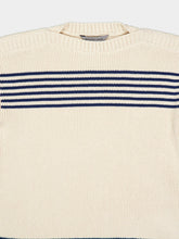 Balenciaga Navy and White Striped Boatneck Sweater