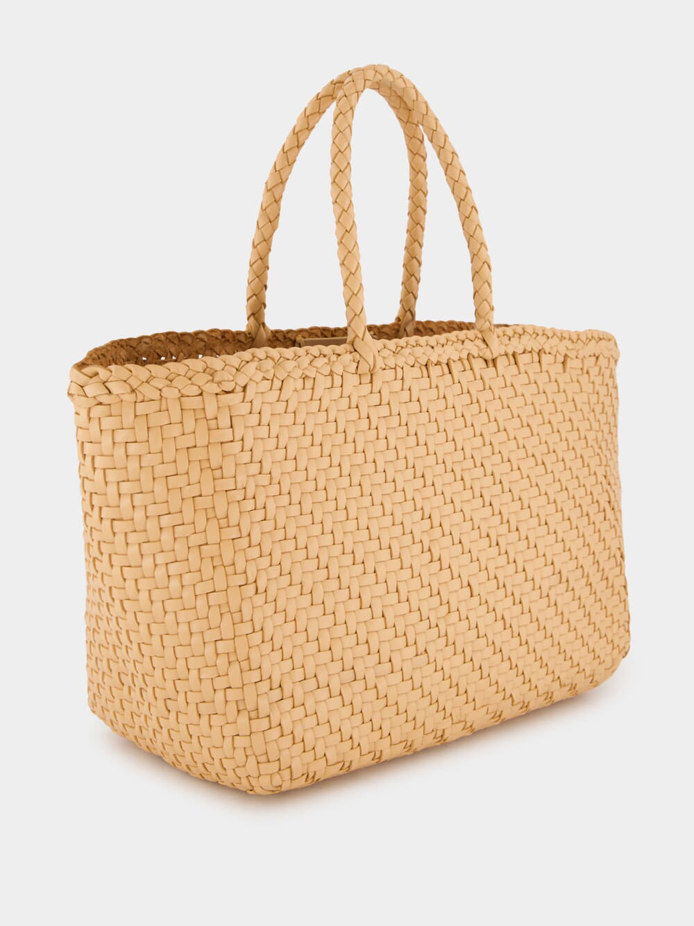 Handwoven Natural Leather Basket Bag