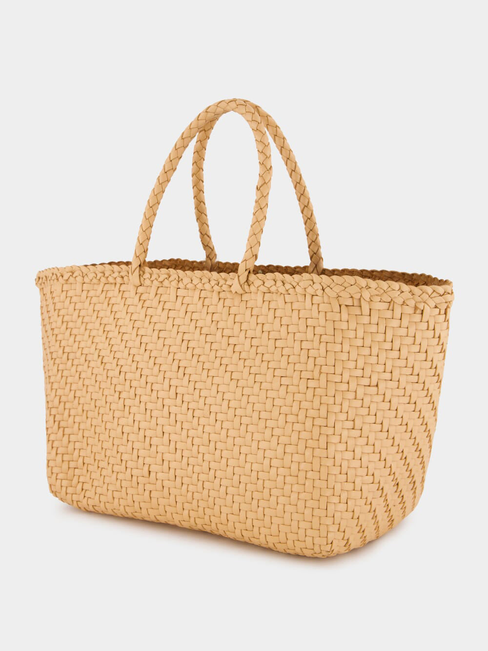 Handwoven Natural Leather Basket Bag