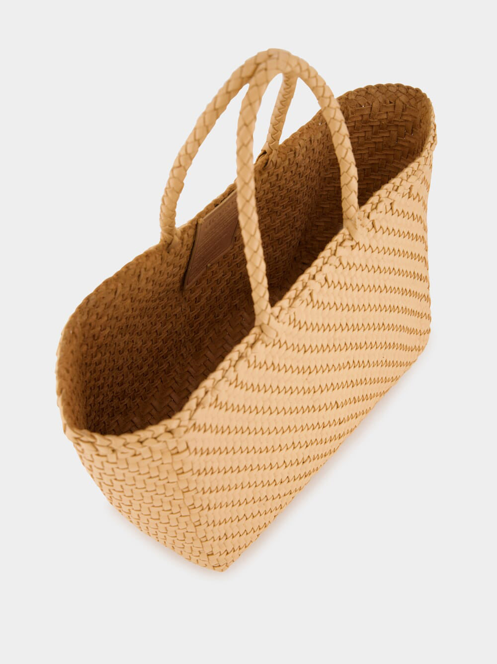 Handwoven Natural Leather Basket Bag