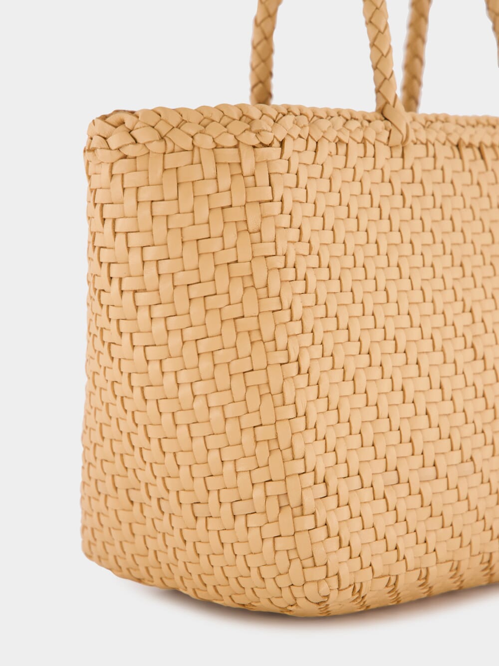 Handwoven Natural Leather Basket Bag