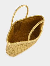 Dragon Diffusion Mini Flat Gora Gold Woven Bag