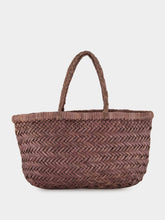 Dragon Diffusion Brown Mini Flat Gora Woven Bag