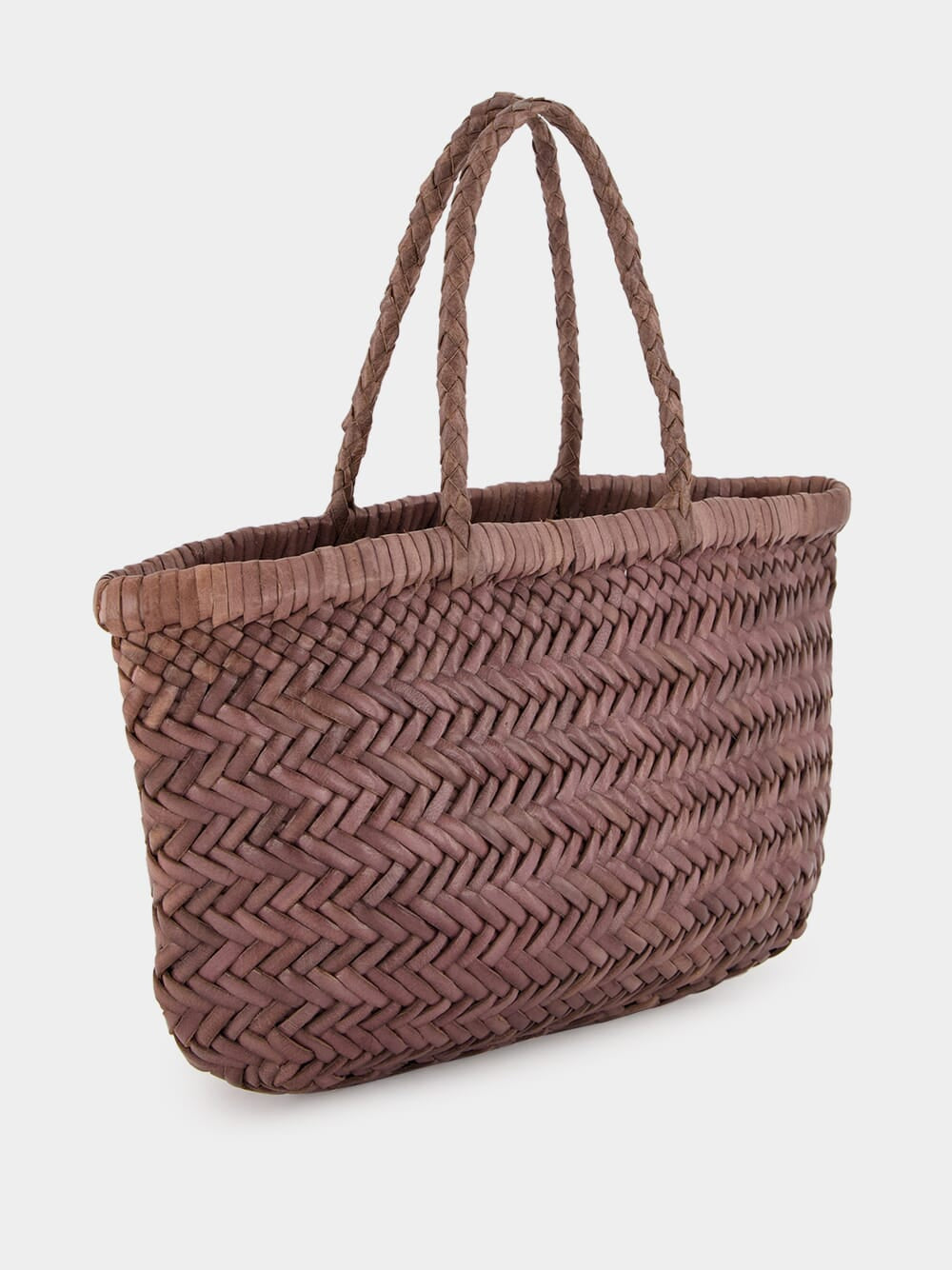 Brown Mini Flat Gora Woven Bag