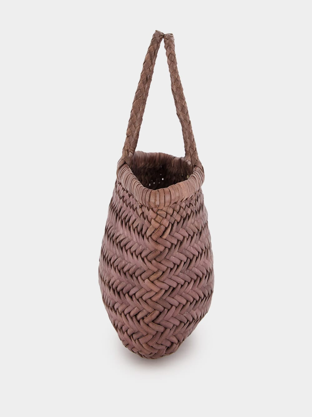 Brown Mini Flat Gora Woven Bag