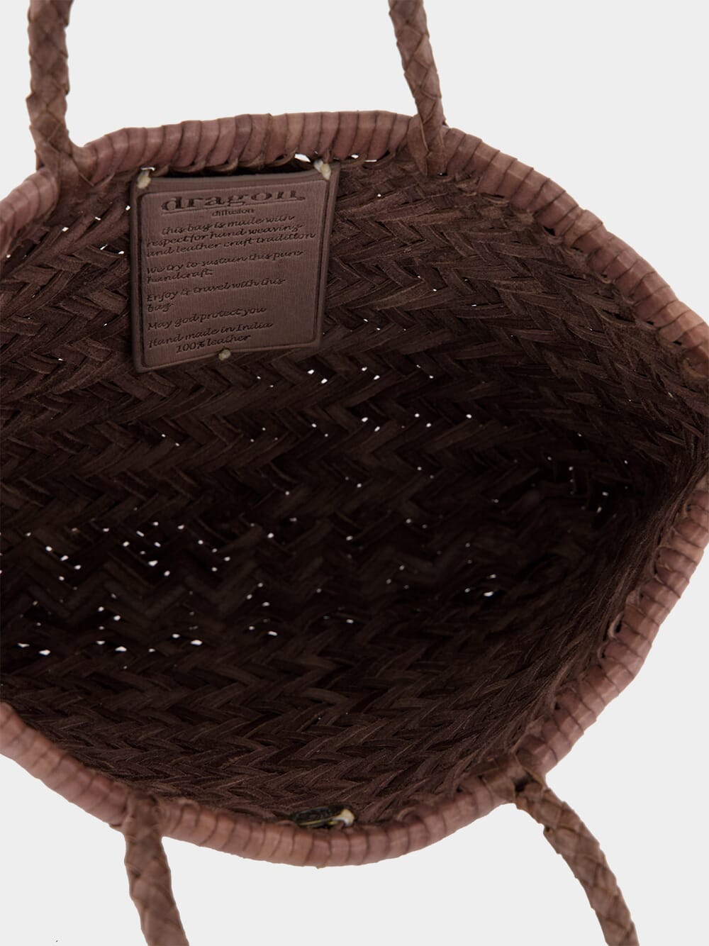 Brown Mini Flat Gora Woven Bag