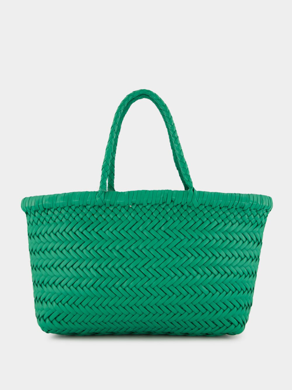 Kelly Green Mini Flat Gora Woven Leather Bag