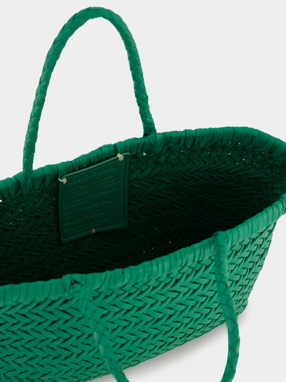 Kelly Green Mini Flat Gora Woven Leather Bag