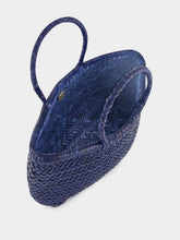 Dragon Diffusion Mini Flat Gora Navy Blue Woven Bag