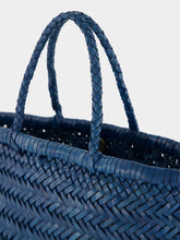 Dragon Diffusion Ocean Blue Mini Flat Gora Leather Tote