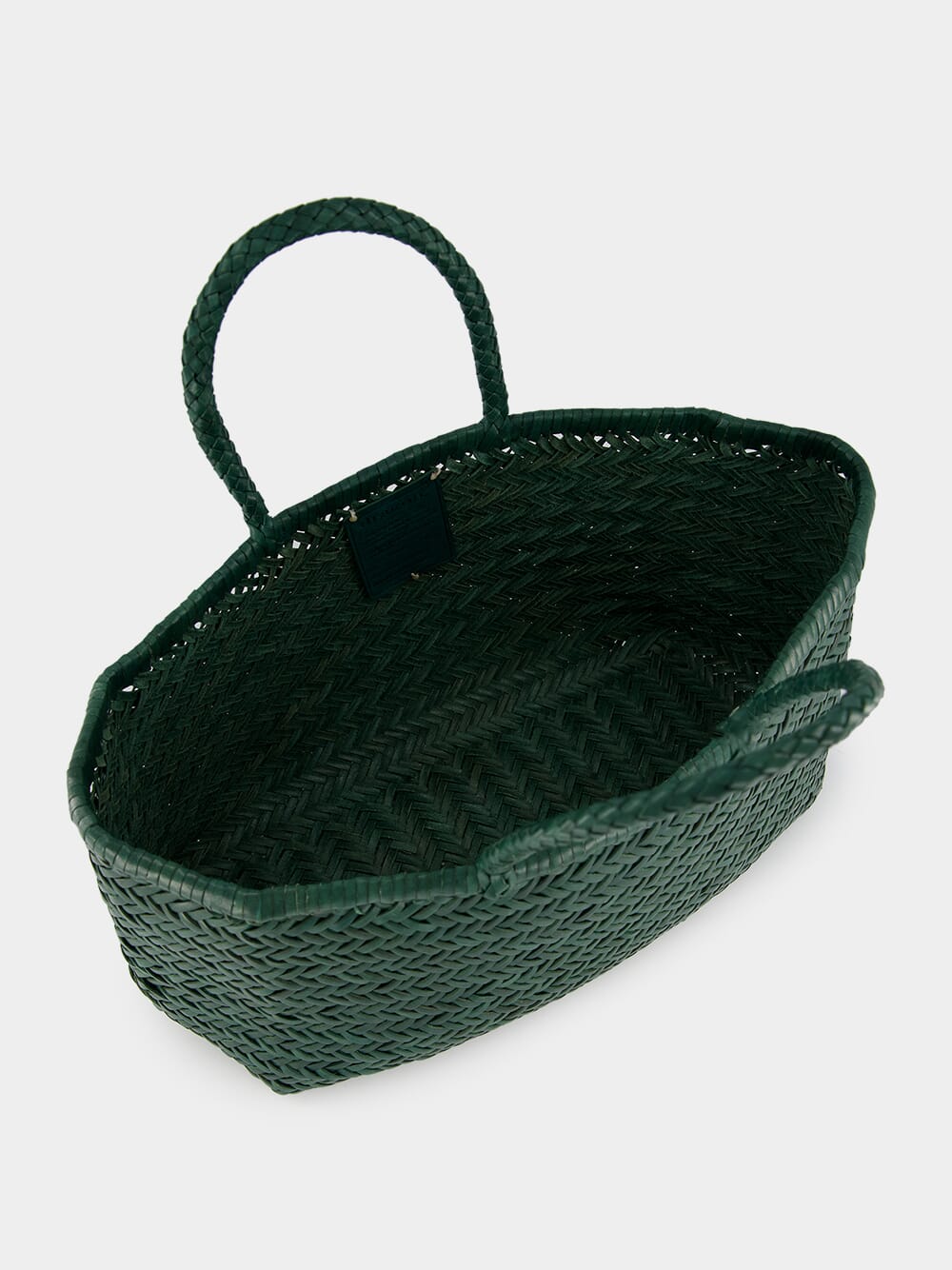 Green Triple Jump Handwoven Leather Tote