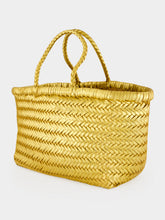 Dragon Diffusion Triple Jump Small Basket Bag in Gold
